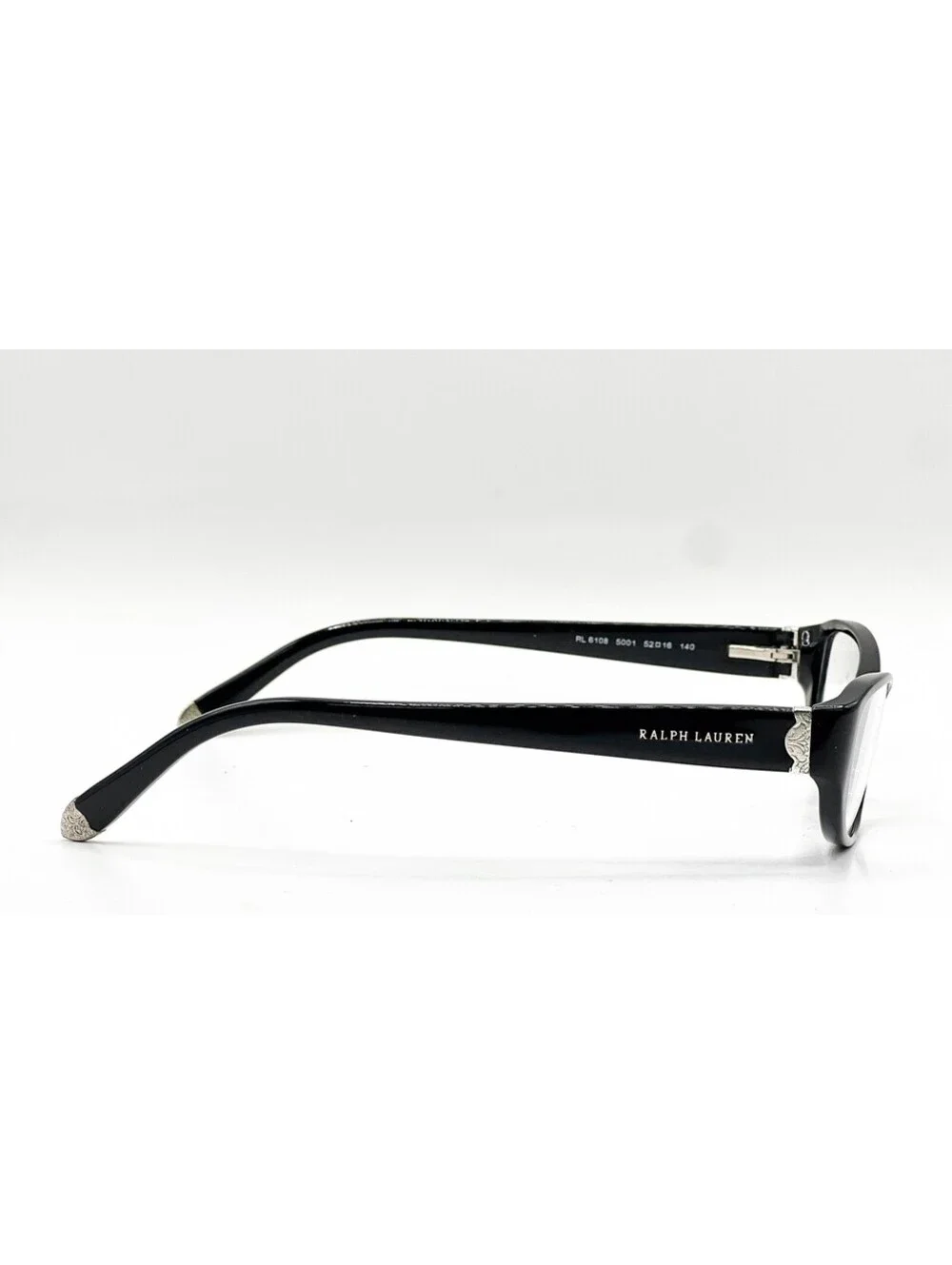 Ralph Lauren RL 6108 5001 Black Rectangle Authentic Eyeglass Frames 52-16-140